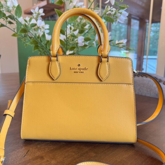 Kate Spade New York Madison Small Satchel Top Handle Crossbody Purse - Daffodil - Picture 1 of 7